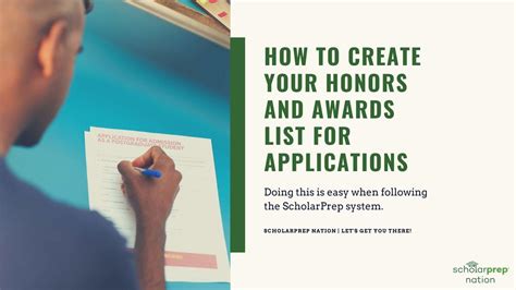 How To Create Your Honors And Awards List For Applications