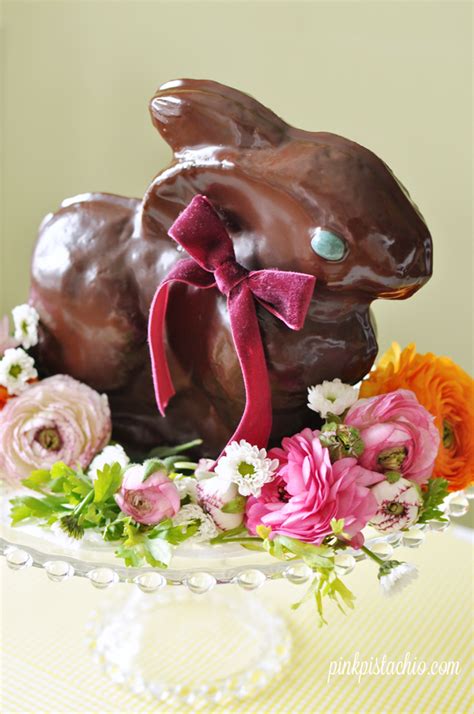Chocolate Bunny Cake Pink Pistachio