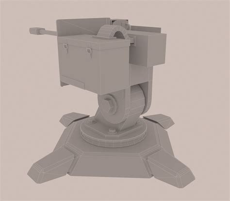 3d Model Combat Automatic Turret Vr Ar Low Poly Cgtrader