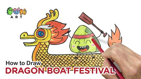 How To Draw Dragon Boat Festival~ Very Easy Youtube