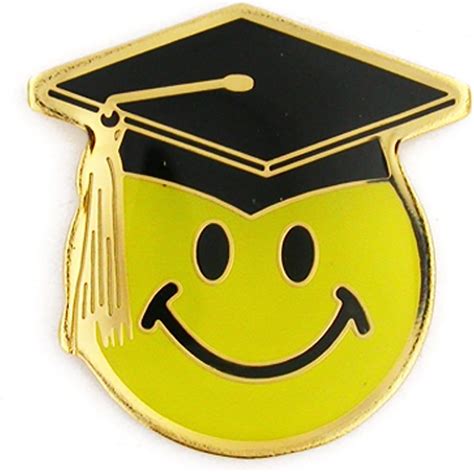 Buy Pinmart Smiley Face With Graduation Cap School Lapel Pin Online At