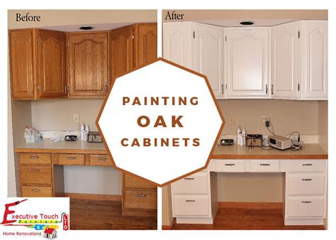 Before And After Photos Of Painted Oak Cabinets