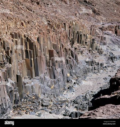 Organ Pipes Formed By Volcanic Intrusion Burnt Mountain Namibia