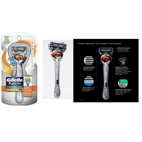 silver touch flex ball gillette fusion proglide manual razor flexball handle