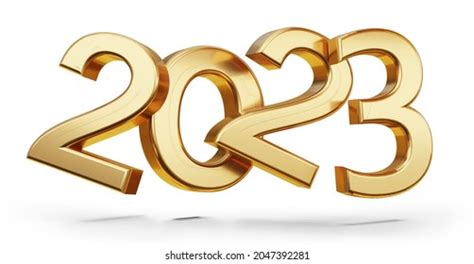 2023 Golden Symbol Isolated On White Ilustrações Stock 2163977225