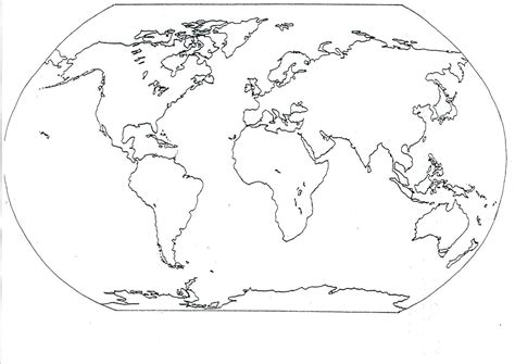 7 Continents Blank Map Printable