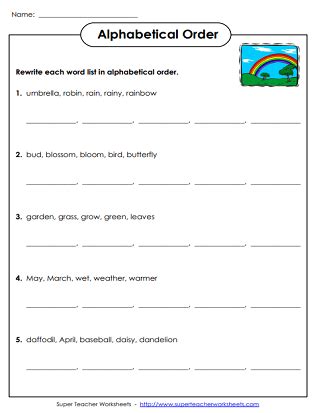 Kite, melt, warm, jacket, crops, may, caterpillar, earth day, thaw, june, rainbow, easter, shower, sunshine, new and rain. Pin by Epic Worksheets on alpha order | Alphabetical order ...