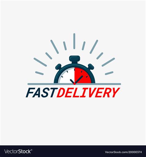 Fast Delivery Logo Timer And Delivery Royalty Free Vector