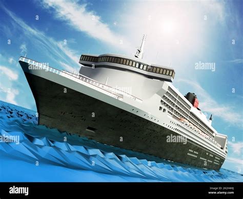 Passenger Ship Cruising At The Sea Stock Photo Alamy