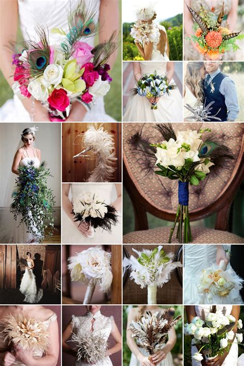 About feather.com.au we carry an assortment of feather plumes, ostrich feather plumes (including peacock, pheasant , emu and more), white feathers, fans and embellishments imported from all over the world, and supply direct to the public as well as fashion designers and florists. Feathered Bridal Bouquets