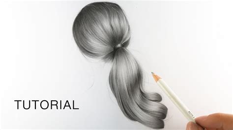 How To Draw Realistic Hair For Beginners Ponytail Youtube