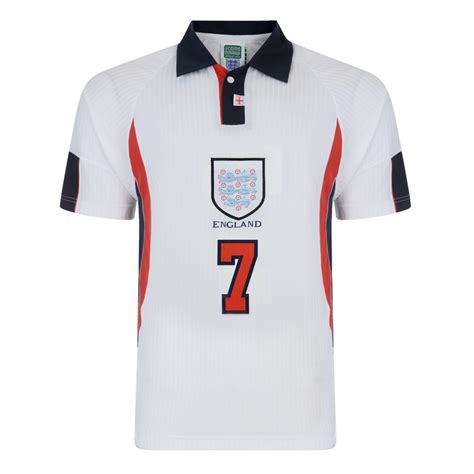 England 1998 World Cup Finals No7 Beckham Shirt England Retro Jersey