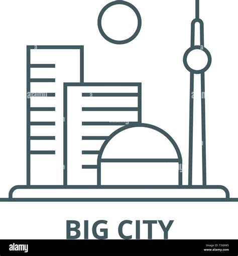 Big City Line Icon Vector Big City Outline Sign Concept Symbol Flat