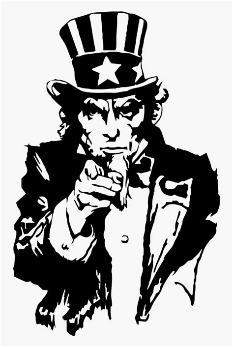 Transparent Uncle Sam I Want You Png Want You Uncle Sam Black And White Png Download Kindpng