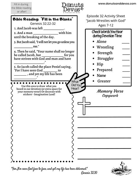 Download the pdf coloring page below or click on. Jacob Wrestles with God Coloring Page/Activity Sheet | Ep ...