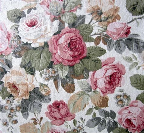 Acrylic alpaca wool cashmere cotton faux fur fleece lambswool linen merino wool mohair polyster satin silk velvet wool. Vintage Sanderson Fabric Upholstery CHELSEA Floral Roses ...