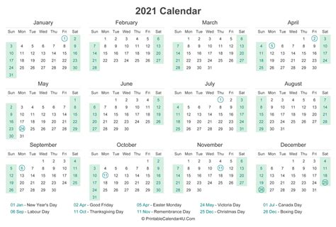 Check spelling or type a new query. 2021 Calendar with Canada Holidays at bottom (Landscape ...