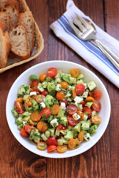 This simple but perfect vegan tomato salad with cucumber and avocado is a favorite summer combination i came up with on a hot summer day in 2008, and when my former neighbor carol stopped by i shared some with her. Tomato, cucumber, avocado salad - Green Valley Kitchen