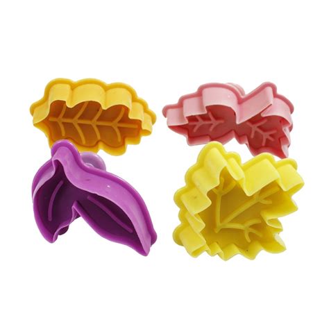 4 Pcs Fondant Cutters 3d Leaf Series Creative Pp Cake Mold And Chocolate