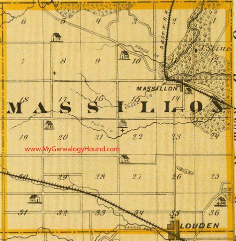 Massillontownship Cedar County Iowa 1875 Map