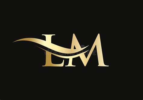 Premium Letter Lm Logo Design With Water Wave Concept Lm Letter Logo