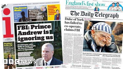 Newspaper Headlines Prince Andrew Snubs Fbi And The Holocaust