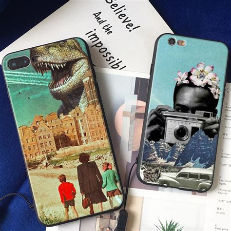 Vintage Art Collage Aesthetic Soft Silicone Phone Case Cover Shell For
