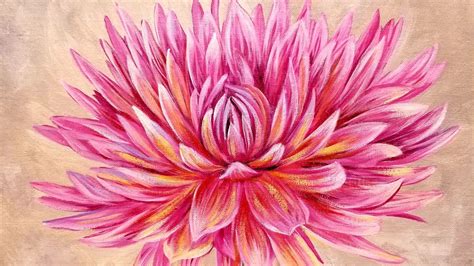 Dahlia Acrylic Painting Large Flower Series Live Instruction Youtube