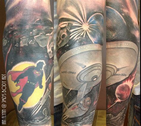 Psrt Of Sci Fi Themed Sleeve Tattoo By Ian Flynn Sleeve Tattoos