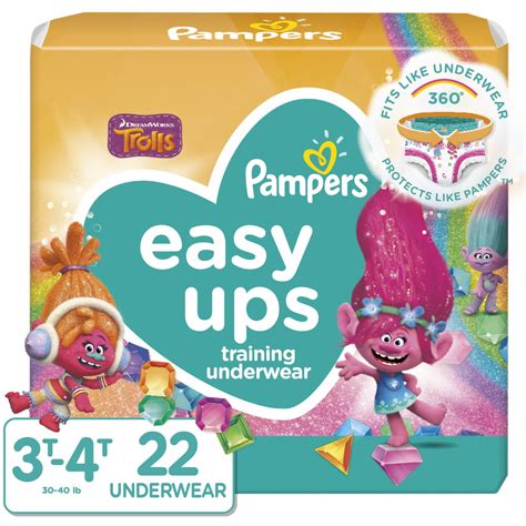 Pampers Easy Ups Training Pants Girls Size 5 3t 4t 22 Ct Walmart