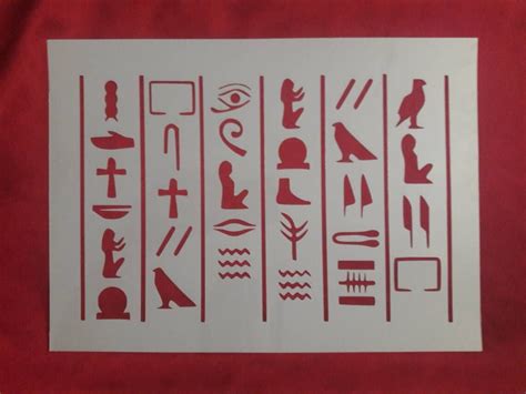 Egyptian Hieroglyphics Reusable Stencil Many Sizes Etsy