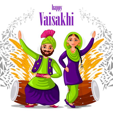 Happy Vaisakhi Festival Vector Free Download