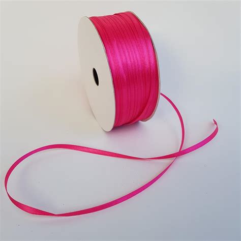 Satin Ribbon Double Sided 3mm Hot Pink Desflora
