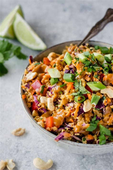 Famous Crunchy Cashew Thai Quinoa Salad Vegan And Gluten Free