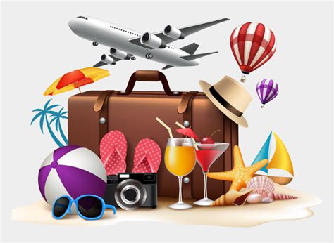 Travel Summer Vacation Beach Holiday Suitcases Clip Art Cliparts