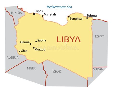 Illustration Of Map Of Libya Vector Stock Vector Illustration Of