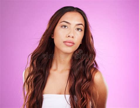 Woman Beauty And Portrait In Studio For Hair Shine And Wavy Textures