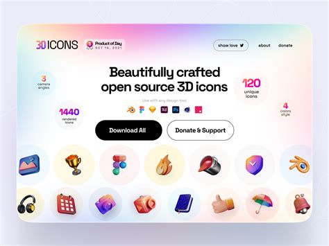 3dicons Open Source 3d Icon Library By Vijay Verma On Dribbble