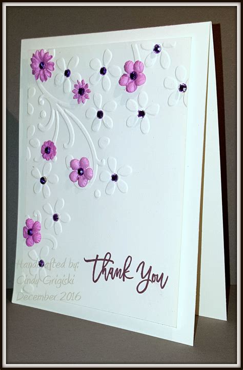 We've got illustrated cards, photo card packs, plus notecard sets that come with the option to add a. Clean and simple embossed flower Thank You card. DIY ...