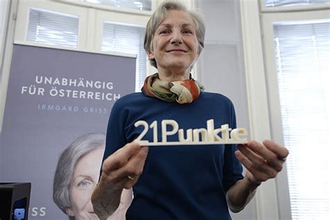 Alle aktuellen nachrichten zu irmgard griss auf www.gmx.net ► informieren sie sich umfassend über irmgard griss ► jetzt mehr lesen und mehr wissen! Griss präsentiert ihr "21 Punkte"-Wahlprogramm zur BP-Wahl ...