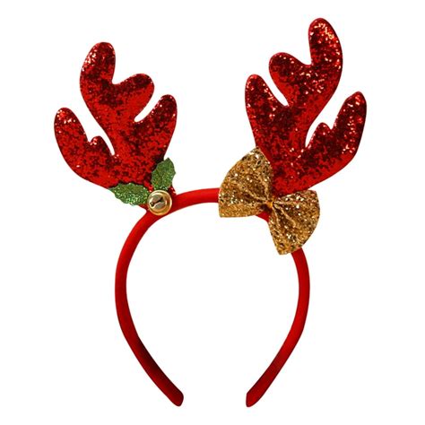 Christmas Headbands Party Hats With Glittering Antlers Xmas Costumes