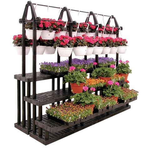 Tiered Flower Stand For Hanging Baskets And Flats