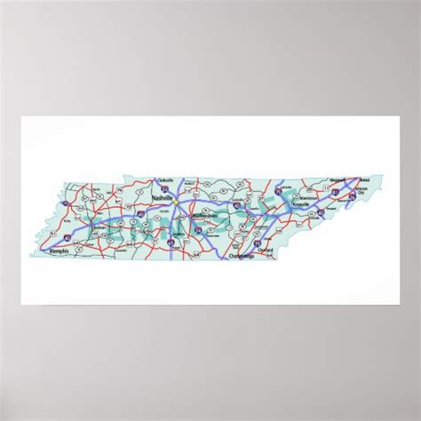 Tennessee Interstate Map Print