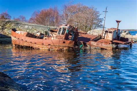 Two Old Shipwrecks Stock Photo Image Of Shipwreck Wreck 27090002