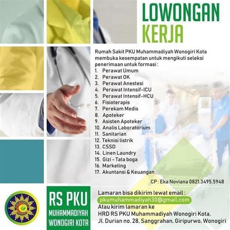 Seputar informasi lowongan kerja 2020 promote murah nomer(1)di solo raya dan sekitarnya wa 085602210182 ℹmau pasang loker/pp? Loker Rs Yarsis Solo : Lowongan Kerja RS PKU Muhammadiyah ...