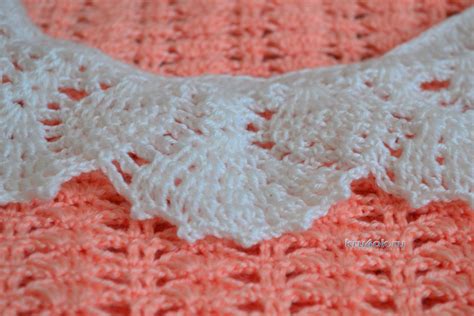 Персиковый свитер крючком — работа Анастасии