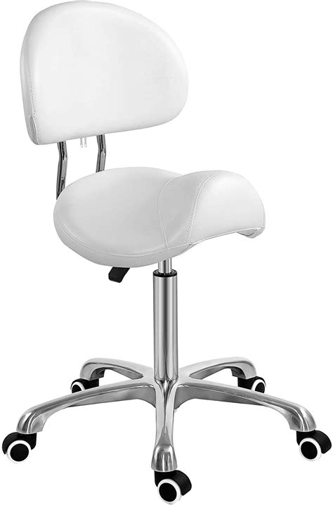 This easily portable esthetician chair has no backrest to allow for maximum. Ergonomic Office Saddle Stool Chair With Back Rolling ...