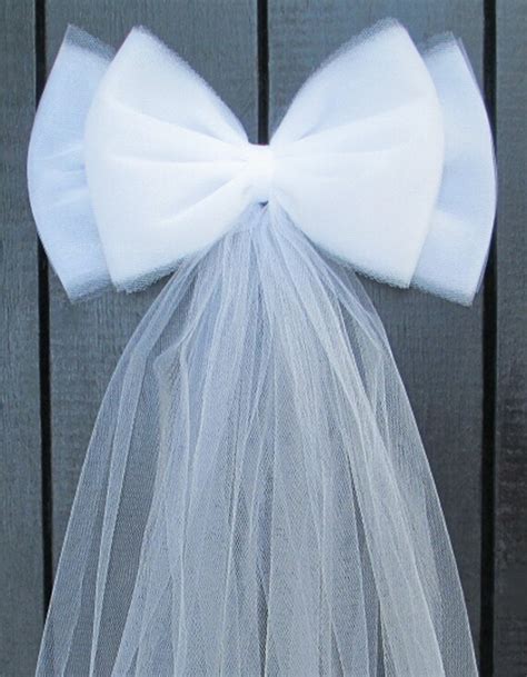 Tulle Pew Bow White Or Ivory Wedding Ceremony Decorations