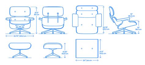 Eames Lounge Chair And Ottoman Dimensions And Drawings Dimensionsguide