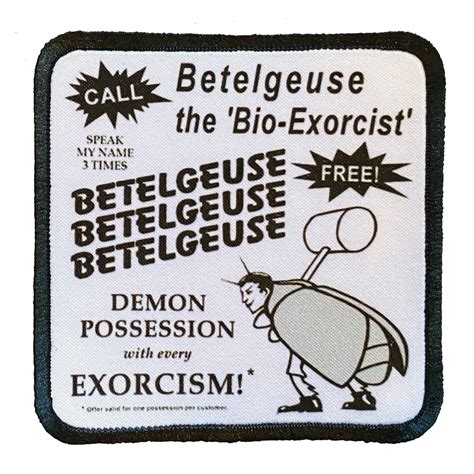 Beetlejuice Business Card Iron On Patch Unmasked